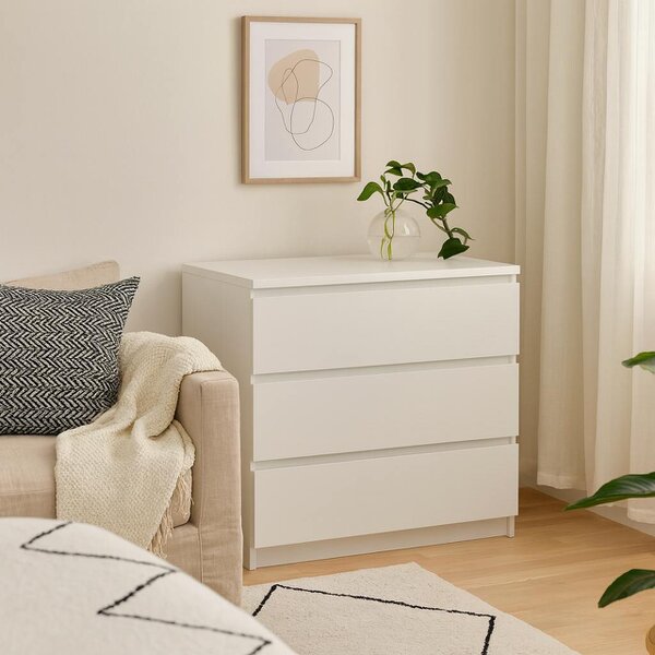 Wyld Haus Budapest White Wooden Storage Chest 3 Drawers