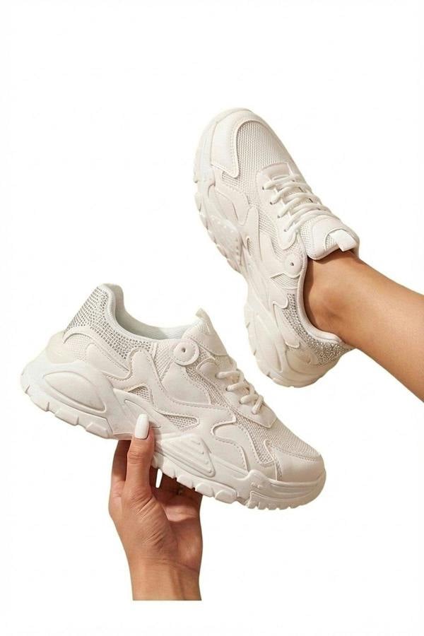 Ivy Studded Chunky Trainers - White_wb