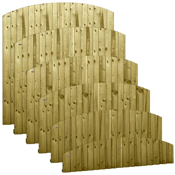 [amazon variation] dome top feather edge semi-braced fence panel [6ft x 1ft, 2ft, 3ft, 4ft] 1