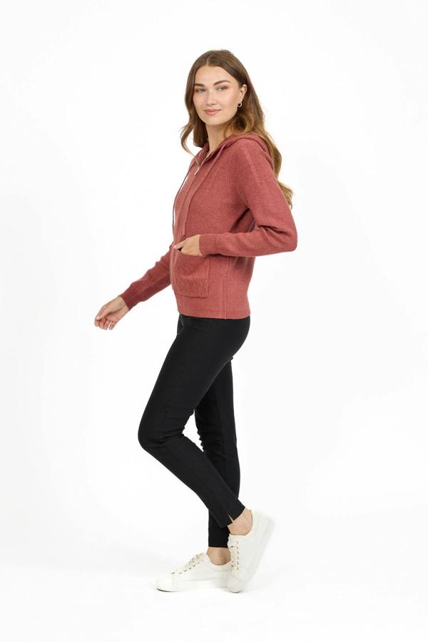Mudflower Cable-Knit Zip-up Hooded Cardigan