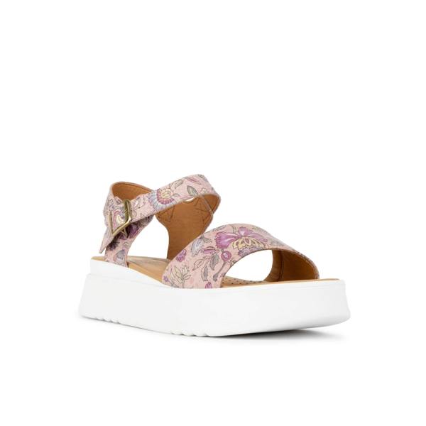 Embassy London Amalfi - Pink & Paisley - Women's 1.3 inch Flatform Leather Sandal