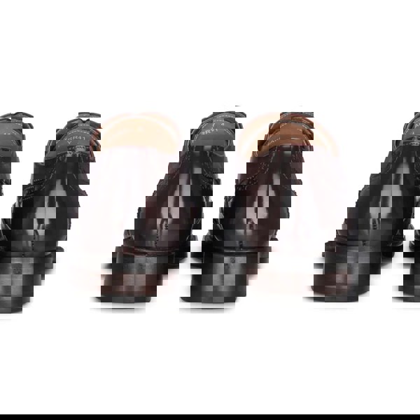 Justin Reess Harry - Men's Wine Patent Leather Brogue Shoes