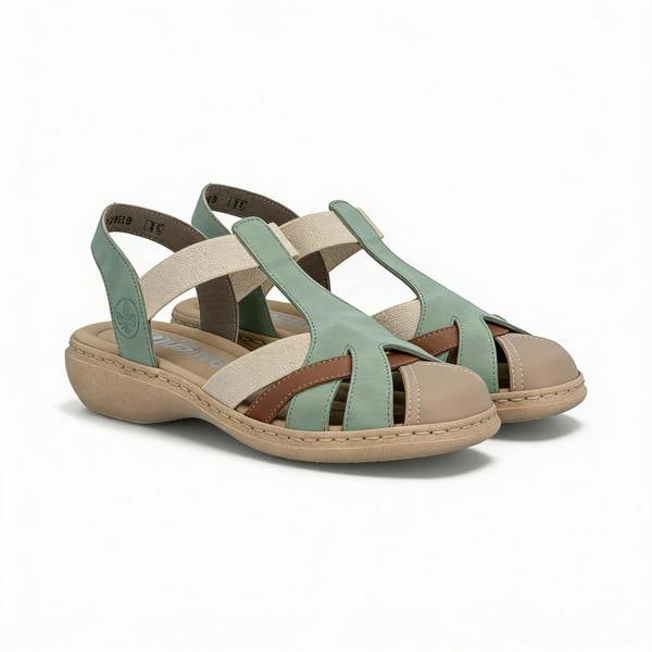 Rieker Rieker 61852 Womens Ankle Strap Sandals Green