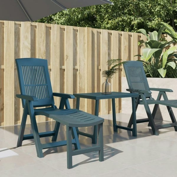 Berkfield Sun Lounger Green Plastic