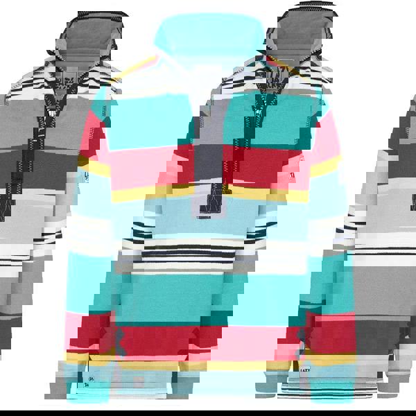 Lazy Jacks Boys Striped Quarter Zip Sweatshirt - Aquarius