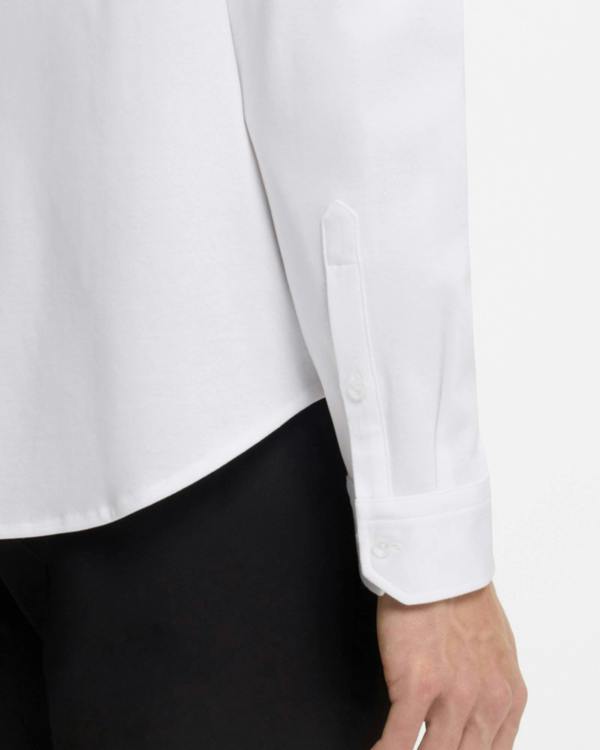BOSS Green ST Motion Mens Long Sleeve shirt in cotton jersey with natural stretch - White 100 | CHO | Designer Mens,Shirts,Long Sleeve