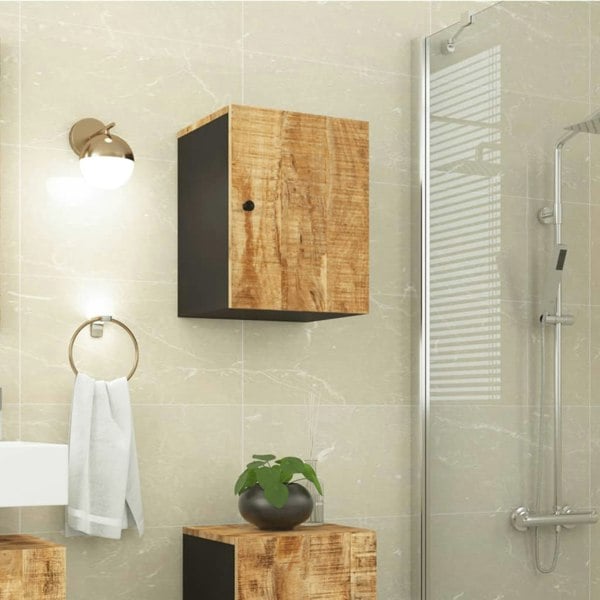 Berkfield Bathroom Wall Cabinet 38x33x48 cm Solid Wood Mango