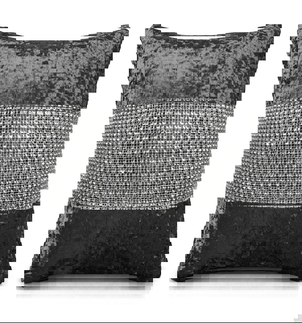 Intimates Luxury Crushed Velvet Diamonte Detail Cushion - 43cm x 43cm
