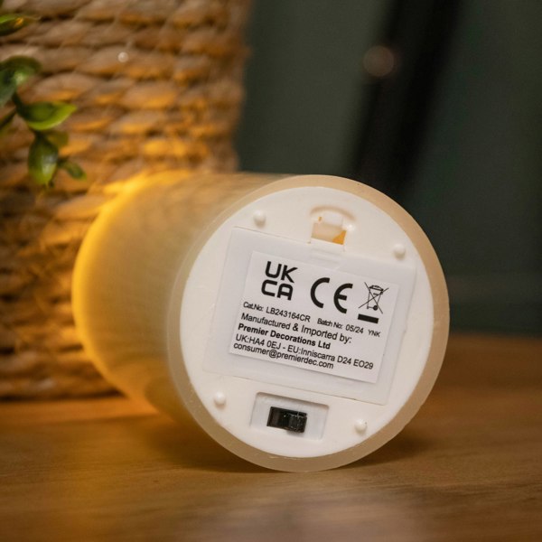 Samuel Alexander 7.5cm x 10cm Cream Wax Melted Pool Effect Candle with Timer Function and Warm White LED