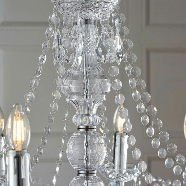 Ceiling Chandelier Pendant Light CHROME 8x Bulb Vintage Feature Lamp Holder Loops