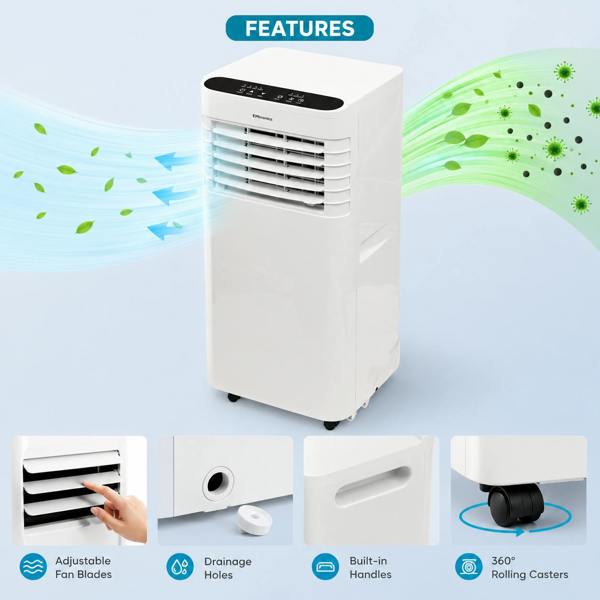 EMtronics 7K BTU Portable Air Conditioner Dehumidifier Fan and Window Vent Kit