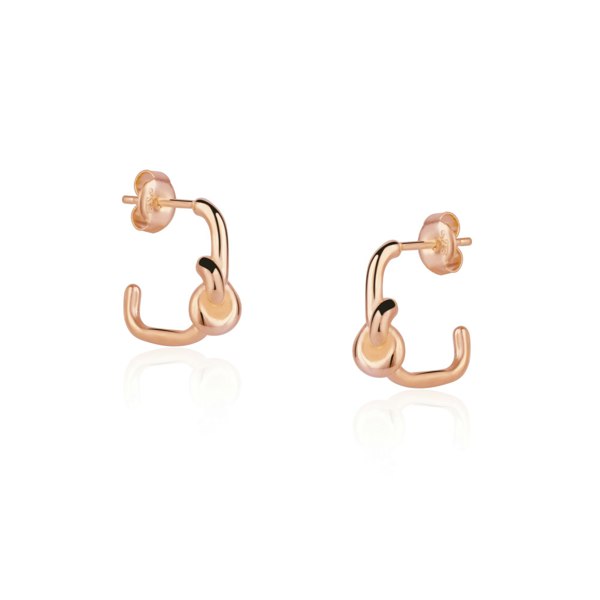 Spero London Semi Hoop Knot Sterling Silver Earrings