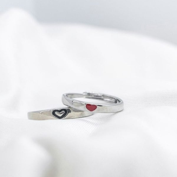 Silver Matching Couple Ring Set