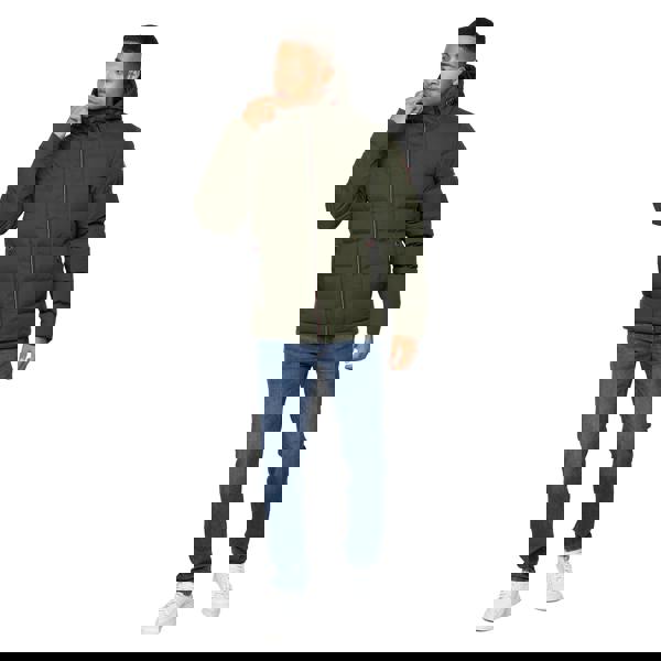 Crosshatch Mens Kampnew Embossed Jacket - Dark Olive - 