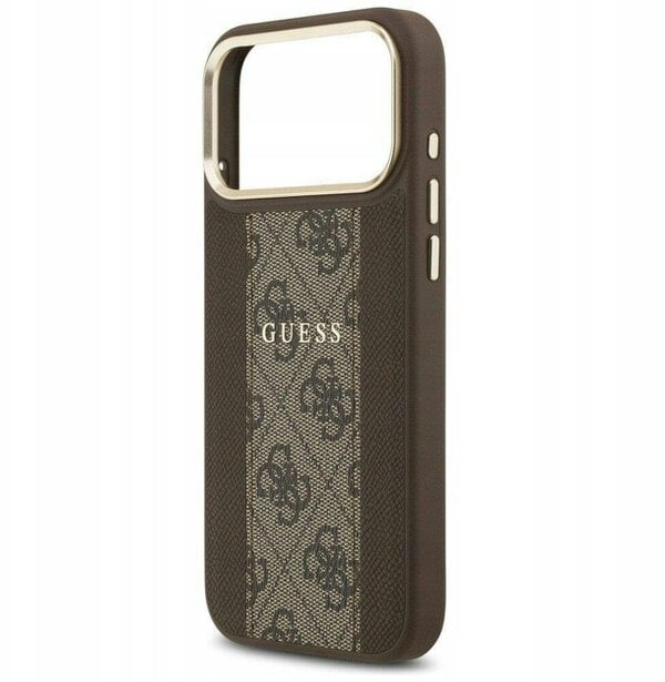 Guess 4G Stripe Case with MagSafe for iPhone 17 Pro Max 6.9" Brown - GUHMP17XPG4SEMCW