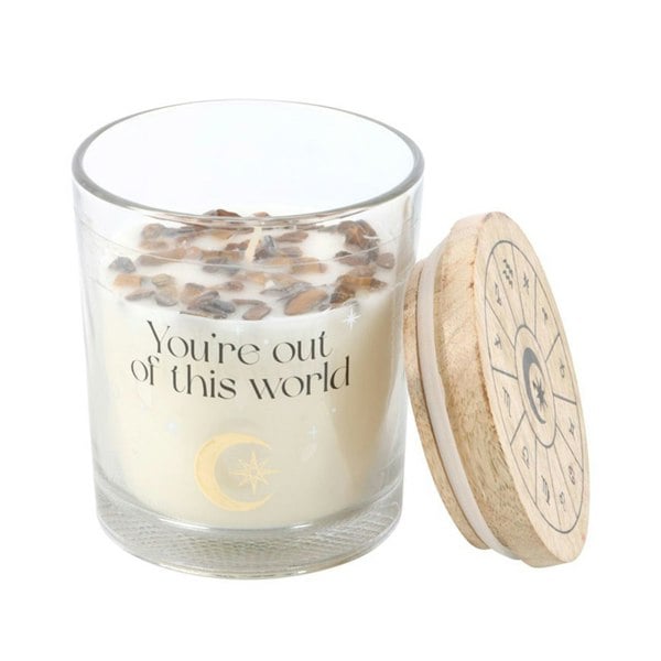 Something Different Vanilla Stardust Crystal Chips Candle - White/Brown