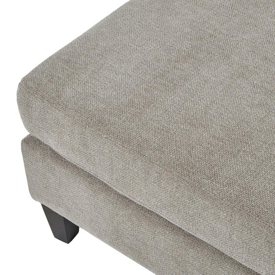 Wyld Haus Waterbury Upholstered Taupe Ottoman Accent Footstool Wooden Legs