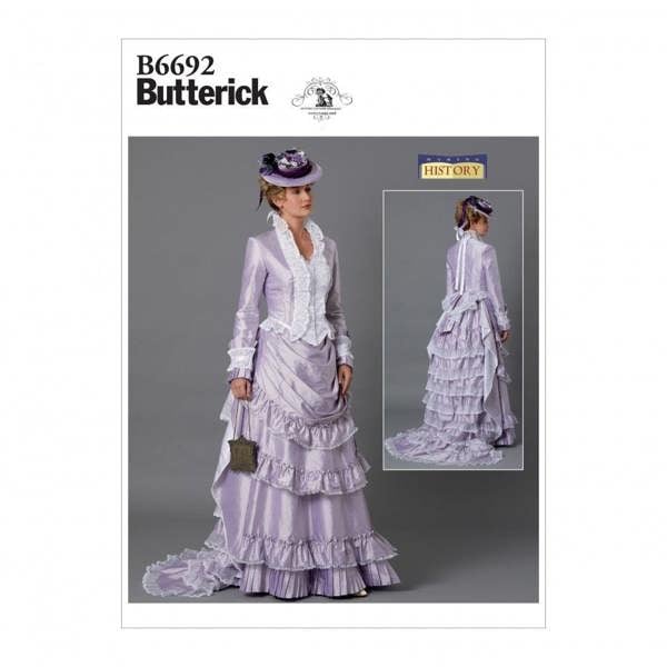 Butterick Sewing Pattern 6692, Costumes, Vintage Style for Women, A5 (6-8-10-12-14) - Intermediate
