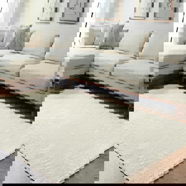 Livabliss Freud-Modern Ivory Off-White High Pile Rug