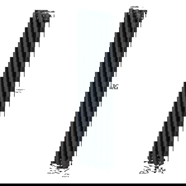 Monstershop Traditional 3 Column Radiator - 1800 x 292mm - Anthracite Grey