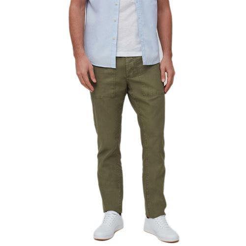 Mens Straight Fit Linen Blend Trousers