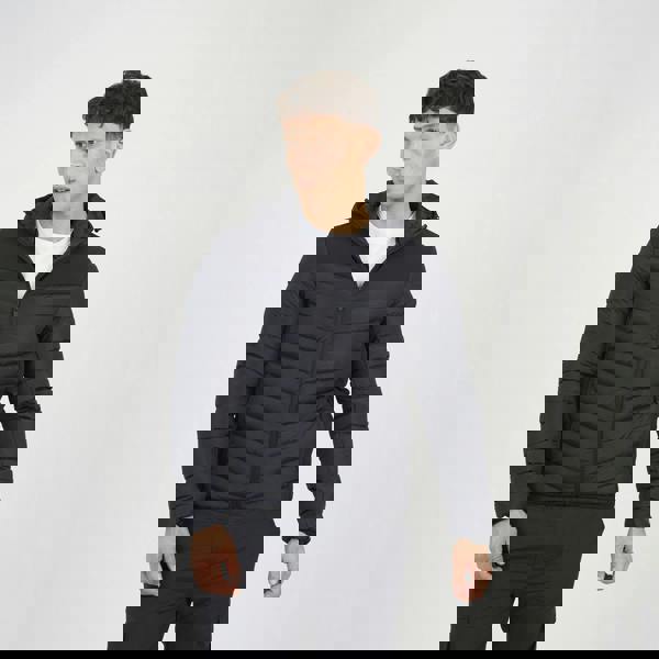 Brave Soul Black Padded Soft Shell Hooded Jacket - Black Image 1