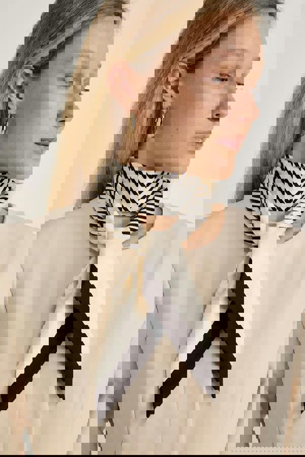 GWD Skinny Black & White Stripe Silk Scarf