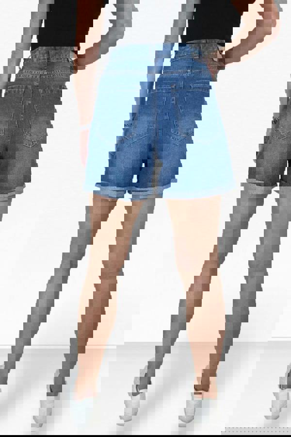 Paulo Due Women's Relaxed Mom Fit Denim Jean Shorts