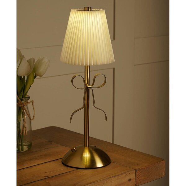Hestia Brass Bow LED Rechargeable Touch Lamp