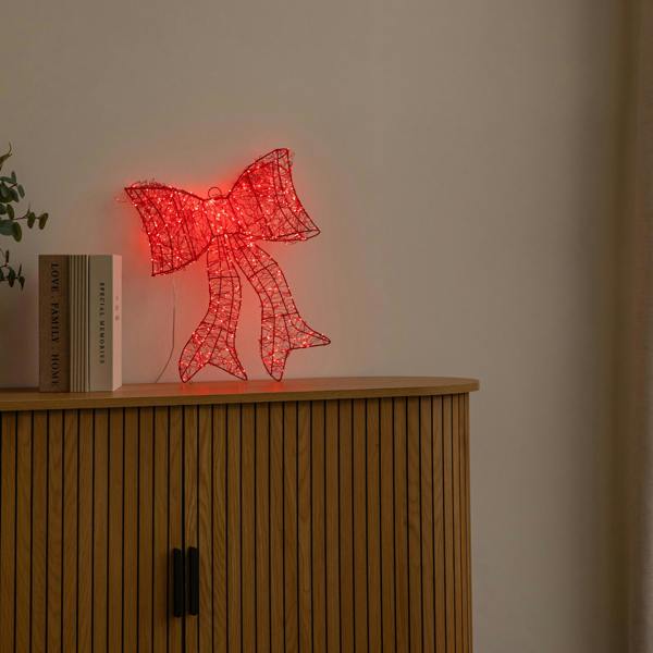 Samuel Alexander 43cm Light up Red Christmas Bow with 650 Red LEDs