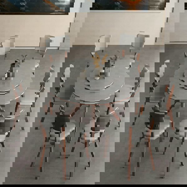 Leah Round Dining Table Set - black oval dining table