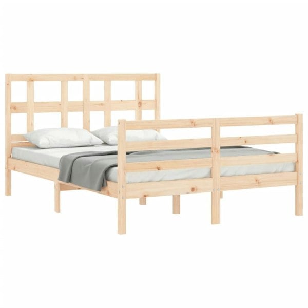 Berkfield Bed Frame with Headboard 120x200 cm Solid Wood
