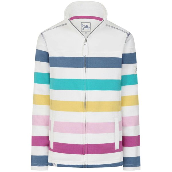 Lazy Jacks LJ32 - Ladies Striped Full Zip Sweatshirt - Colourful