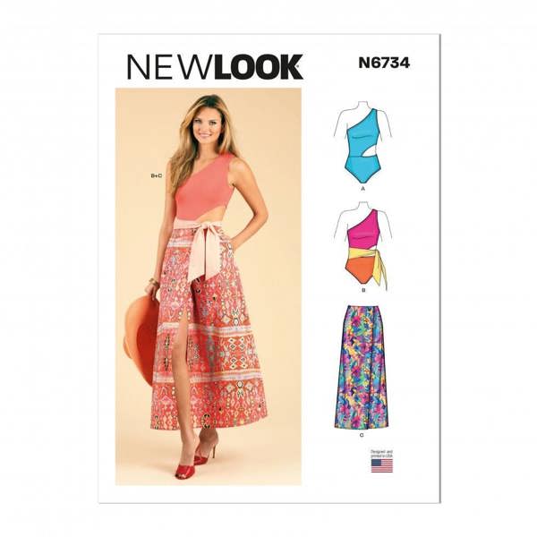 New Look Sewing Pattern 6734, Swimwear, Skirts for Women, 8-10-12-14-16-18-20 - Intermediate
