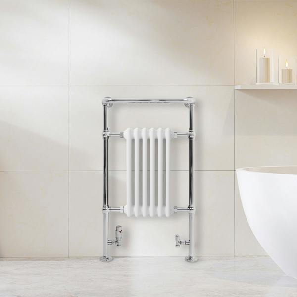Monstershop Traditional Heated Towel Rail Radiator – 950mm x 570mm  – White