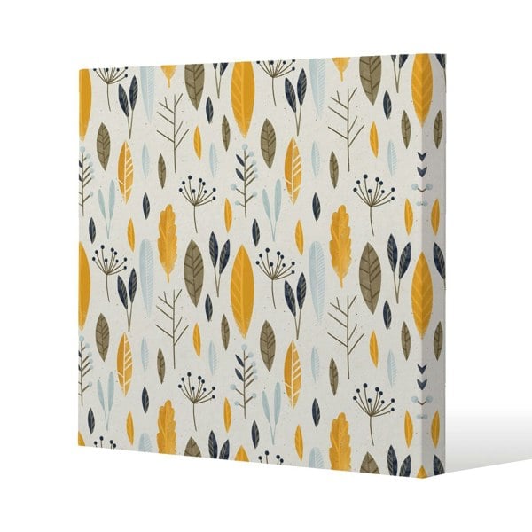 Benjamin Tate Design Autumn floral illustrations Slim Style Canvas Print  60x60cm , 15mm Slim Real wood.