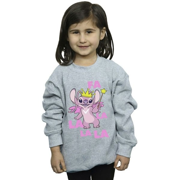 Disney Girls Lilo & Stitch Angel Fa La La Sweatshirt - Sports Grey