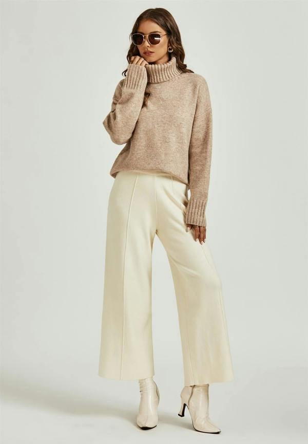 FS Collection Jumper Top With High Neck In Cream