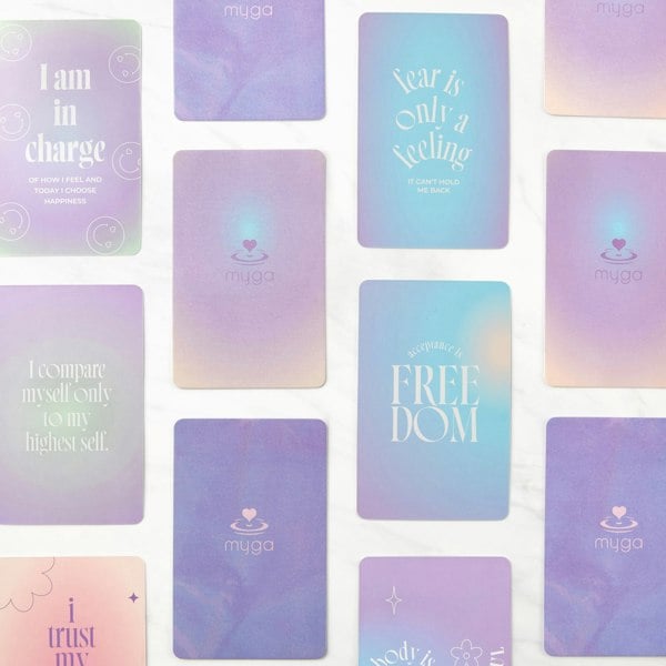 Myga Teenager Affirmation Cards – 60 Positive Mindset Cards for Teens
