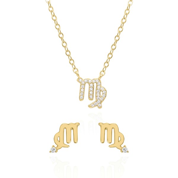 Luna Charles Zodiac Symbol Gift Set - Stud Earrings & Necklace - 18K Gold Plated