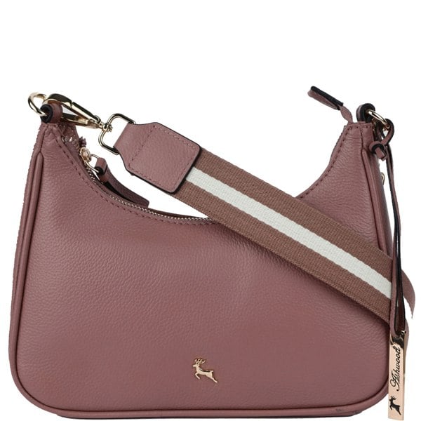 Ashwood 'Bella Toscana' Real Leather Crossbody Bag with Webbing Strap: 64296