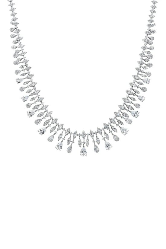 Latelita Duchess Moissanite Statement Necklace Silver