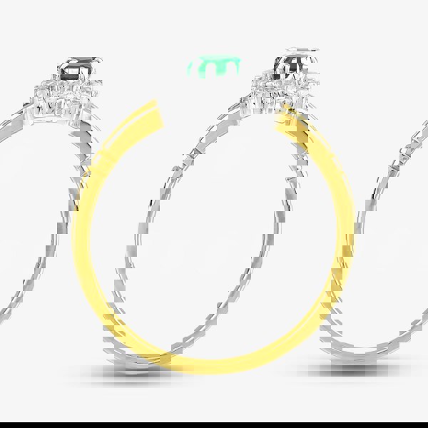 T. H. Baker 9ct Yellow Gold Green & Clear Crystal Cluster Ring DIV006G