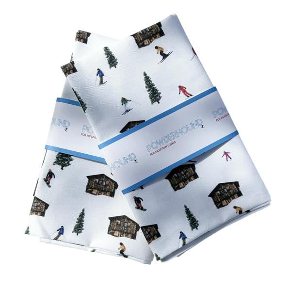 Powderhound Hut Skiing Tea Towel
