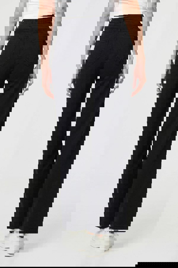 Black | High Waist Relaxed Wide Leg Jeans
