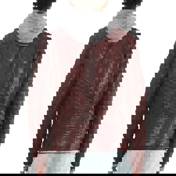 Leather Company Men's Hooded Biker Lamb Leather Jacket