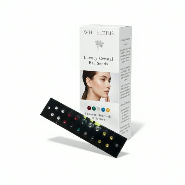 White Lotus Beauty luxury crystal ear seeds packaging
