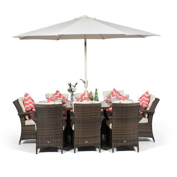 Giardino Arizona Rectangular 8 Seater Rattan Patio Dining Set