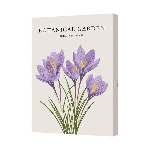 Benjamin Tate Design Botanical Garden Collection 88 Purple Crocus Canvas Wall Art