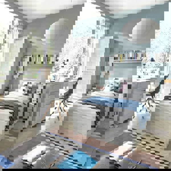 Furniture To Go Angel 2 Door 2 Drawer Fitted Wardrobe in White Craft Oak